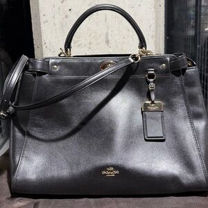 Coach Black Leather Medium Satchel